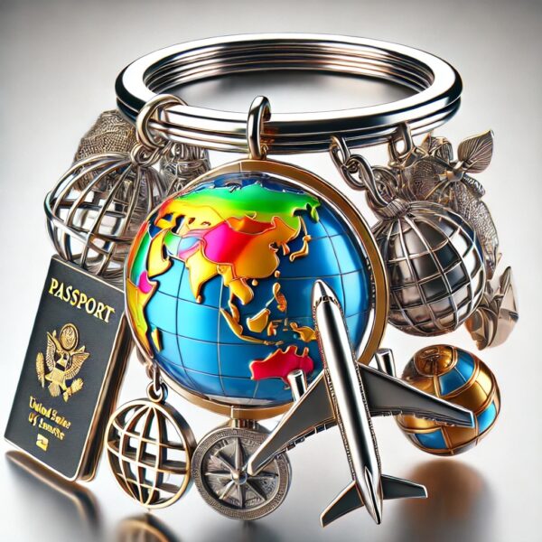 Vintage World Map Travel - Keychain - A Perfect Gift for the Travel Enthusiast